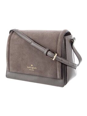 Kate Spade Michela Lewis Drive Suede/Leather Crossbody Purse Bag in Haregrey
